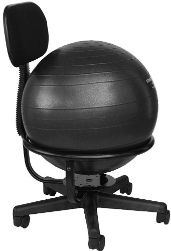 Isokinetics Executive Exercise Ball Chair - with Black 52cm Ball and a Pump by Isokinetics Inc.