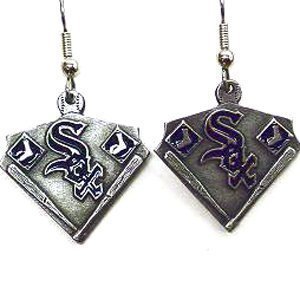 Chicago White Sox Dangle Earrings - MLB Baseball Fan Shop Sports Team Merchandise