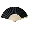 Black Wooden/Fabric Hand Fan