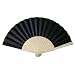 Black Wooden/Fabric Hand Fan