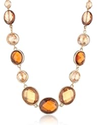 Napier "Shimmery Shine" Gold-Tone Multi-Colored Necklace, 19"