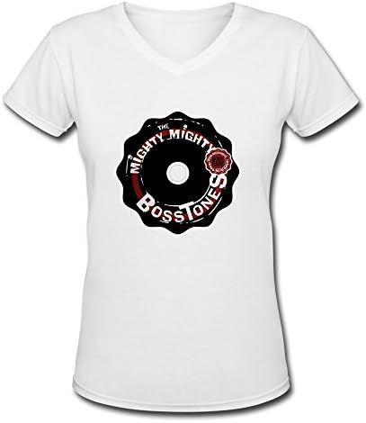 Crystal Women's The Mighty Mighty Bosstones O Neck Design V-neck T-Shirt White US Size S