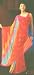 Red laser georgette sari / saree/ bellydance wrap with glitter work