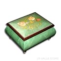 Jewelry Box, Italian Inlaid Wooden Musical Jewelry Box, Plays "Greensleeves"