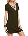 Haola Women's Cross Front Deep V Neck Mini Dress Short Sleeve Casual T-Shirt Dress