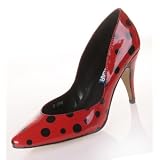 NASCAR Vivvy Womens Dress Heels Shoes Pumps Red Black Polka Dots