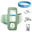 Apple Ipod Nano 5th generation Grey Armband Workout Exercise Armband + Screen Protector + Ipod Nano Wall Charger + Wristband