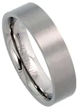 Titanium 6 mm (1/4) Satin finish Comfort Fit Flat Band / Thumb Ring