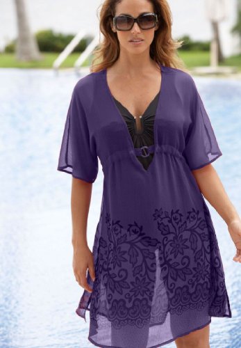 Jessica London Plus Size Sheer Cover-Up Tunic product image