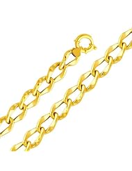 14K Yellow Gold Fancy Bracelet with Spring-ring Clasp - 7.5" Inches