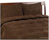 Microsuede Feather Full/Queen Comforter Set, Chocolate