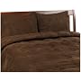 Microsuede Feather Full/Queen Comforter Set, Chocolate