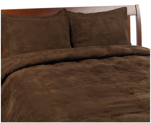 Microsuede Feather King Comforter Set - Chocolate Microsuede Feather King Comforter Set - Chocolate