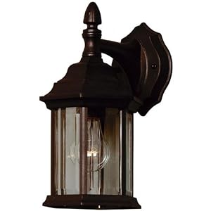 Small Custom Fit Outdoor Wall Lantern, 1LIGHT, BLACK by 