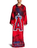 MLB Los Angeles Angels Adult Comfy Throw, Officially Licensed Blanket with Sleeves by Northwest "Smoke" Design
