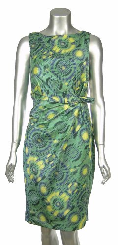 Anne Klein Multi-Color Sleeveless Gathered Bow Detail Dress Misses 2 [Apparel]