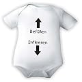 Body Baby mit Druck BEF�LLEN - ENTLEEREN / kurz-und langarm / Gr. 50 - 104