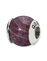 Sterling Silver Reflections Charoite Stone Bead