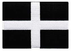 Cornwall Flag Embroidered Patch Cornish England Iron-On Celtic UK Emblem