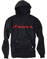 Factory Effex 'Honda' Horizontal Hooded Pull-over Sweatshirt (Black, Large)