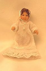 Miniature Baby Girl Doll in Porcelain Dollhouse Miniature
