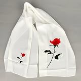 Elegant Girls Embroidered Rose Shawl Scarf Wrap