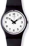 Swatch Women's Originals LB153 Black Rubber Quartz Watch with White Dial