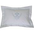 Blue and White Pillow and Insert with Fleur de Lis design