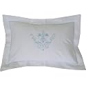 Blue and White Pillow and Insert with Fleur de Lis design