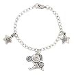 Clayvision Cheerleader Super Star Three Charm Bracelet