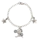 Clayvision Cheerleader Super Star Three Charm Bracelet
