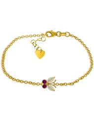 14k Yellow Gold Opal and Ruby Butterfly Bracelet