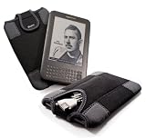 E-volve e-glove neoprene sleeve case cover and cable pouch for all 6 screen ebook readers including (Amazon Kindle Keyboard Kindle Global Wireless 1, 2 and 3 , Sony reader PRS-650 PRS-600 iriver story Bebook Nook Elonex)