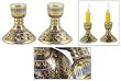 Benjarong porcelain candleholders, 'Eastern Prestige' (pair)