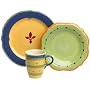 Pfaltzgraff Pistoulet Blue Les Assiettes de Pistoulet 3-Piece Placesetting, Service for 1