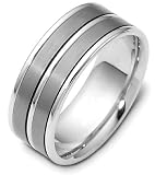 8.5mm contemporary wedding band ring (Platinum)