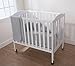 American Baby Company 100% Cotton Percale PORTABLE/MINI Crib Bumper, Gray
