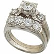 14K White Gold A la Mode Diamond Wedding Ring Set (Center stone is not included)