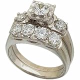 14K White Gold A la Mode Diamond Wedding Ring Set (Center stone is not included)