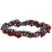 Genuine Red Coral Blue Turquoise Stone Chip Stretch Bracelet