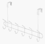 Whitmor #6022-200 White Over-the-Door Hook Rack