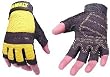 Dewalt DPG23M Fingerless Synthetic Leather Palm Work Glove with Spandex Back Velcro Wrist, Medium