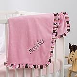 Pink Velour Personalized Baby Blanket