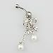 pooqdo (TM Butterfly Dangle Ball Button Barbell Bar Belly Navel Ring Body Piercing (Style 1)