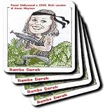 Londons Times Funny Panel Hollywood Cartoons - Rambo Derek - Coasters