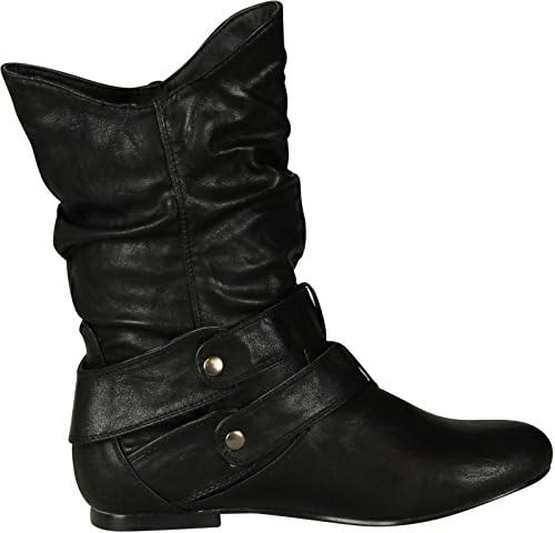 Twin Tigers Womens Vickie -16 Fashion Boots,Black Pu,6