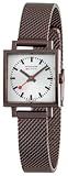 MONDAINE (モンディーン) 腕時計エヴォ スクウェア サンレイ仕上げ シルバー文字盤 ブラウンメッシュブレスレット A658.30312.71SBM レディース
