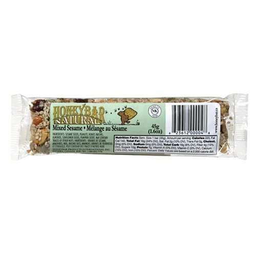 HoneyBar, All Natural, Mixed Sesame, 1.6-Ounce Bars (Pack of 12)