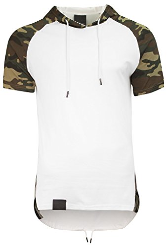 Style Addiction Men's Hip Hop Longline Hooded T-Shirt