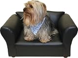 Fantasy Furniture Mini Sofa Black Leatherette Pet Bed